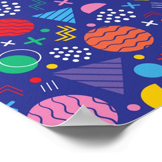 Memphis stijl patroon poster (Hoek)