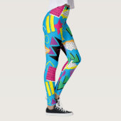 Memphis Style 80s Geometric Bright Color Pattern Leggings (Rechts)