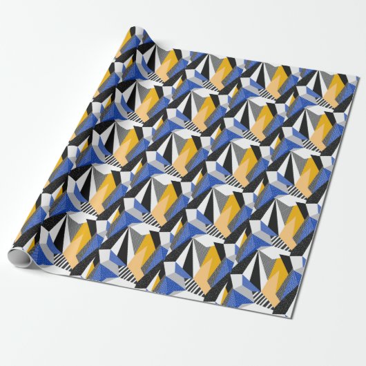 Memphis Style: Creatieve geometrische collage. Cadeaupapier (Uitgerold)