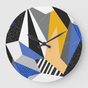 Memphis Style: Creatieve geometrische collage. Grote Klok