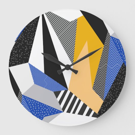 Memphis Style: Creatieve geometrische collage. Grote Klok (Voorkant)