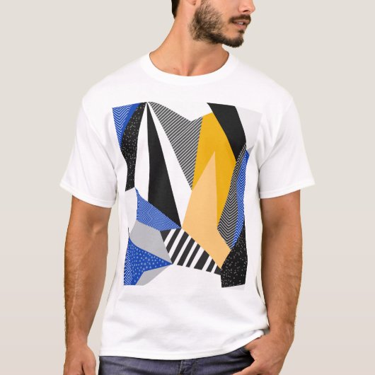 Memphis Style: Creatieve geometrische collage. T-shirt (Voorkant)