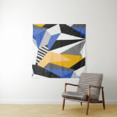 Memphis Style: Creatieve geometrische collage. Wandkleed (In Situ (horizontaal))
