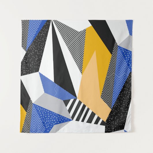 Memphis Style: Creatieve geometrische collage. Wandkleed (Voorkant)