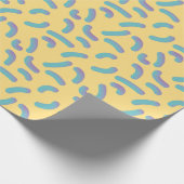 Memphis Style Geel 3D Confetti Cadeaupapier (Hoek)