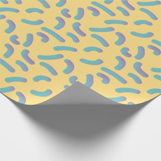 Memphis Style Geel 3D Confetti Cadeaupapier (Hoek)