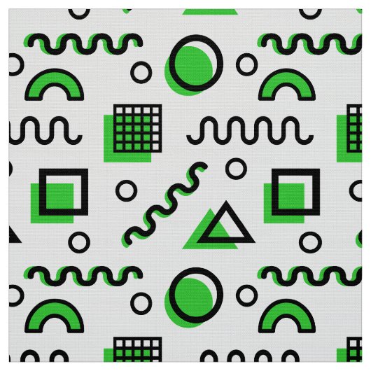 Memphis Style Geometric Pattern 110719 - Green Stof (Swatch)