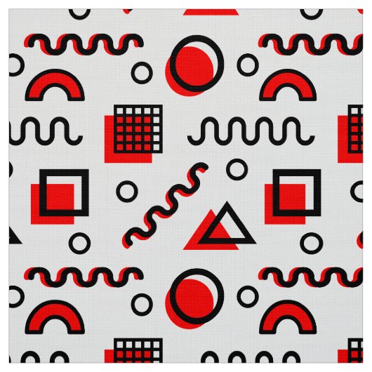 Memphis Style Geometric Pattern 110719 - Red Stof (Swatch)