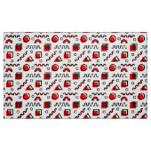 Memphis Style Geometric Pattern 110719 - Red Stof (Fat Quarter)