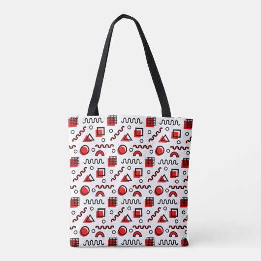 Memphis Style Geometric Pattern 110719 - Red Tote Bag (Achterkant)