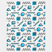 Memphis Style Geometric Pattern 110719 - Sky Blue Fleece Deken (Voorkant)