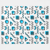 Memphis Style Geometric Pattern 110719 - Sky Blue Fleece Deken (Voorkant (Horizontaal))