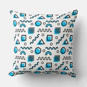 Memphis Style Geometric Pattern 110719 - Sky Blue Kussen
