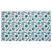 Memphis Style Geometric Pattern 110719 - Sky Blue Stof (Fat Quarter)
