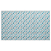 Memphis Style Geometric Pattern 110719 - Sky Blue Stof (Yard (91,4 cm))