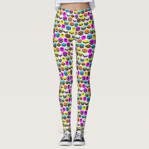 Memphis Style Licorice Allsorts Pattern Leggings