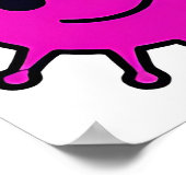 Memphis Style Retro Virus Patroon Neon Poster (Hoek)