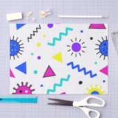 Memphis Style Retro Virus Patroon Neon Tissuepapier (Craft)
