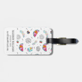 Memphis Style Tropical Summer Pattern Bagagelabel (Achterkant horizontaal)