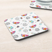 Memphis Style Tropical Summer Pattern Bier Onderzetter (Linkerzijde)
