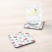 Memphis Style Tropical Summer Pattern Bier Onderzetter (Rechterzijde)