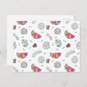 Memphis Style Tropical Summer Pattern Briefkaart (Voorkant / Achterkant)