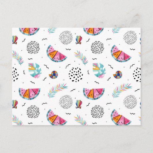 Memphis Style Tropical Summer Pattern Briefkaart (Voorkant)