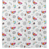 Memphis Style Tropical Summer Pattern Douchegordijn (Voorkant)