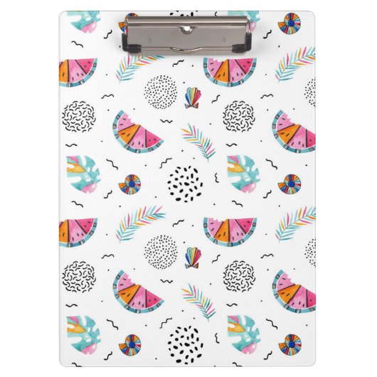 Memphis Style Tropical Summer Pattern Klembord (Voorkant)