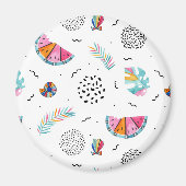 Memphis Style Tropical Summer Pattern Magneet (Voorkant)