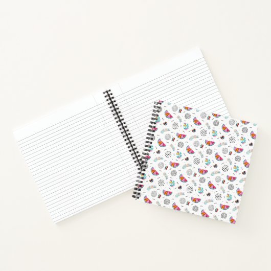Memphis Style Tropical Summer Pattern Notitieboek (Binnen)
