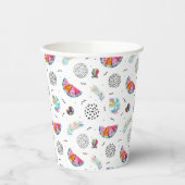 Memphis Style Tropical Summer Pattern Papieren Bekers (Links)