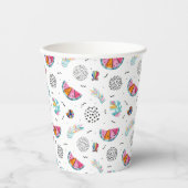 Memphis Style Tropical Summer Pattern Papieren Bekers (Voorkant)