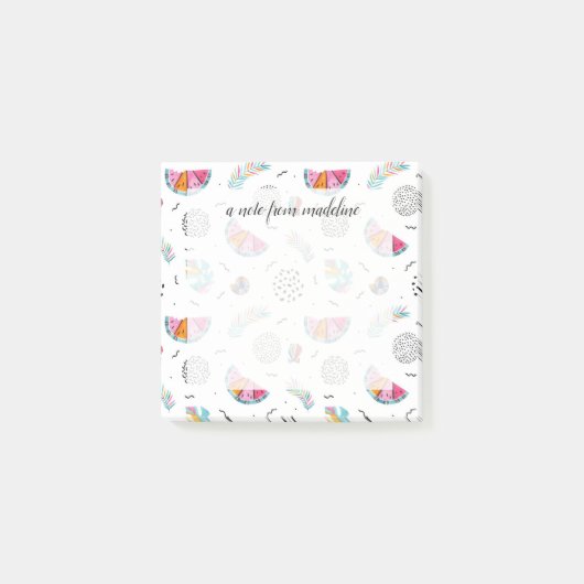 Memphis Style Tropical Summer Pattern Post-it® Notes (Voorkant)