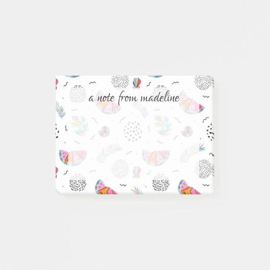 Memphis Style Tropical Summer Pattern Post-it® Notes (Voorkant)