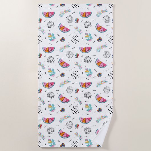 Memphis Style Tropical Summer Pattern Strandlaken (Voorkant)