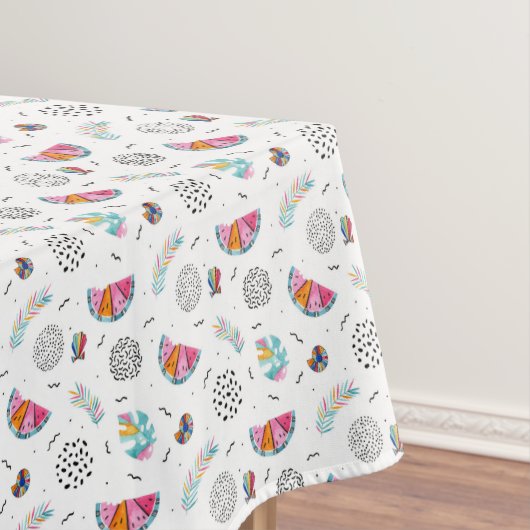 Memphis Style Tropical Summer Pattern Tafelkleed (Voorbeeld)