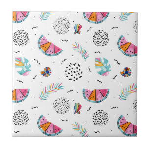Memphis Style Tropical Summer Pattern Tegeltje