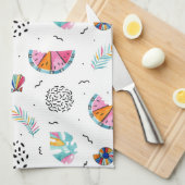 Memphis Style Tropical Summer Pattern Theedoek (Quarter Fold)