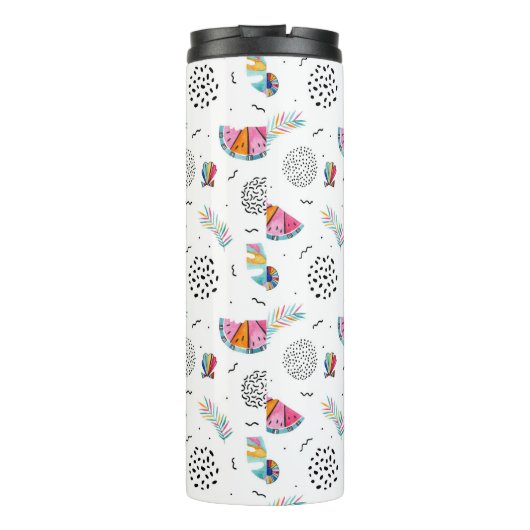 Memphis Style Tropical Summer Pattern Thermosbeker (Achterkant)