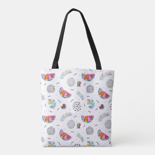 Memphis Style Tropical Summer Pattern Tote Bag (Achterkant)