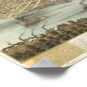 Memphis Tennessee 1870 Antiek Panoramische Kaart Poster (Hoek)