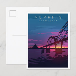 Memphis Tennessee Art Vintage Travel Illustratie Briefkaart