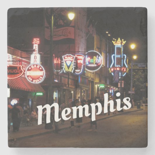 Memphis Tennessee Beale Street Scene Stenen Onderzetter (Voorkant)