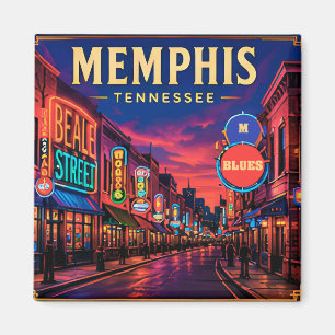 🎸 Memphis Tennessee Beale Street Uitzichten Magneet
