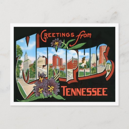 Memphis, Tennessee Big Letters Briefkaart (Voorkant)