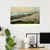 Memphis Tennessee, Boats at a Wharf 1906  Poster (Thuiskantoor)