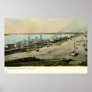 Memphis Tennessee, Boats at a Wharf 1906  Poster