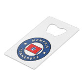 Memphis Tennessee Creditkaart Flessenopener (Voorkant Gekanteld)