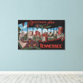 Memphis, Tennessee - Grote letterscènes 3 Canvas Afdruk (Insitu (Houten vloer))